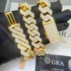 Сертифицированные Gra Vvs Муассанит 20 мм из чистого стерлингового серебра, цепочки для ожерелья с ледяной кубинской звеньевой цепочкой