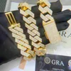 GRA certyfikat VVS Moissanite 20 mm czyste srebrne łańcuchy naszyjnika z łańcucha łącza kubańskiego