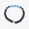 Strand SN0086 Homens de pedra semipreciosos pessoais lava azul e onyx fosco