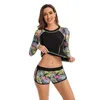 Kobiety damskie kobiety kąpielowe Dwuczęściowe osłonięce straży kąpielowej Kącik kąpielowy UV Blok Swimsuits Swim Surf z chłopcem spodenki dolne Rashguards