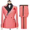 Przystojny podwójny Tuxedos Tuxedos Peak Lapel Groomsmen Suit Mens Wedding/Prom/Dinner Suits Orvegroom Kurtka Krawat B27151212