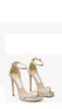 エレガントなブランド超ハイヒールサンダル女性靴アンクルストラップルクスリーマックス150ブラックスエードプラットフォームファッション本革のスリングバックボックスサイズ35-43