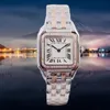 Klassisk Watch Fashion Luxury Mens and Womens Quartz Waterproof High-klass Sapphire Rectangle rostfritt stål Trendatmosfär Leisure Rostfritt stål Watch Band