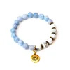 Armbänder Großhandel Natürliches 8 mm Celestine Yoga Mala Armband Howlith Mala Perlen Armband für Frauen Spirituelle Balance Energie Armband