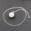 Naszyjniki wiszące Fyjs Unikalne srebrne opakowanie druciane spiralne spirala Spring imitacja Perl Naszyjnik mody biżuteria
