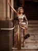 Casual Dresses Sexy One Shoulder Sequin Draped Mini Dress Green Pink Gold Elegant Long Sleeves Pleated Slim Nightclub Party Evening