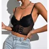 Women's Tanks Sexy Black Lace Cropped Top Women Aesthetic Y2K Camis Tube Tank Corset Streewear Club Party Summer Outfits Underwear Bustier