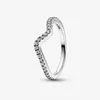 Sparkling Wave Ring for Pandora Autentyczne srebrne pierścionki do układania w stosy Designerska biżuteria dla kobiet Siostry Prezent Kryształowy pierścionek z brylantem z oryginalnym pudełkiem
