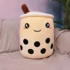 25cm Cute Desetoon Bubble Tea Cup Pillow Pillow Real Vida Real Pearl Tea Toys de pelúcia Coscada