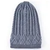 Boinas de chapéu de inverno casual masculino de lã gorrosos de lã Homens de hip-hop chapéus prolongados para o gorro de outono de outono mais veludo quente gorros