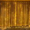 Strängar solenergi LED Icicle Curtain String Lights 8 Modes 3x2/3x3m vattentät julkrans för bröllopsfest trädgård