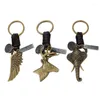 Schlüsselanhänger Vintage vielseitiger Typ Leder Schlüsselanhänger DIY Charm Accessoires Mode handgewebte Schlüssel Rucksack Dekorationen
