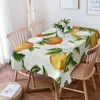 テーブルクロスフルーツオレンジの花長方形のテーブルクロスダストプルーフピクニックホームデコレーションキッチン防水カバー