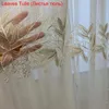 Curtain & Drapes American Gold Thread Leaves Embroidery Embossed For Living Room Luxury Imitation Satin Jacquard Bedroom #5