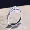 Anneaux de mariage JK luxe cristal CZ fiançailles zircon cubique conception originale brillant mariée éternité bague bijoux pour femmes