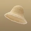 Szerokie brzegowe czapki 1PC Summer Duże słomka kapelusz Outdoor UV Cap Casual Solding Sun Beach Busket Panamy dla kobiet
