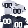 Niestandardowe koszulki Penn State Dostosowanie mężczyzn College Blue White US Flag Fash Modna rozmiar dla dorosłych rozmiar piłki nożnej noszenia zszywane jersey mix zamówienie