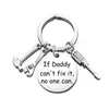 Fathers' Day Dad Papa Birthday Gifts Trendy Wrench Keyring Metal Hand Tools Daddy Fathers Day Keyring Men Father Party Gift