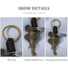 Keychains Vintage Versatile Type Leather Keychain DIY Charm Accessories Fashion Hand-woven Key Backpack Decorations