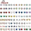 Stud 01 Populära 100% 925 Sterling Silver Jewelry Rose Elegant Shiny Circle Earrings Ladies örhängen Gratis grossistfrakt