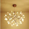 Hänglampor eldfluskträd gren modern ledtrådare akrylblad ljuskronor taklampa för sovrum konst dekorativt hängande ljus