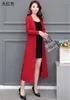 Frauen Strick Frühling Herbst 3XL 4XL 5XL Frauen Maxi Lange Strickjacke Pullover Outwear Mutter Femme Casual Mantel 2023 herbst