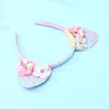 Accessoires pour cheveux 10 pièces paillettes dégradé couleur oreilles d'animaux bandeaux Floral dessin animé dur bandeau fête chapeaux Boutique