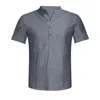 Casual shirts voor heren stijlvol mannelijk shirt slanke fit heren zomer korte mouwen pure kleur t-shirt dagelijkse slijtage