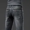 Jeans pour hommes 2023 printemps automne nouveaux hommes bleu clair coupe régulière Midwight Jeans décontractés Style classique Stretch Denim tissu pantalon marque masculine