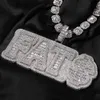 Hip Hop A-Z Anpassade bokstäver Pendant Halsband Full Zircon Mens Gift Gold Silver