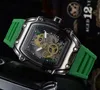 2023 nouvelle montre hommes loisirs diamant montres or boîtier en acier Silicone Quartz montre-bracelet bracelet mâle Relogio Masculino Ri25