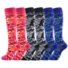 Chaussettes de sport bas de Compression femmes hommes Nylon course vol voyage sous le genou haute jambe pression chaussette Sport