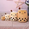 25cm Cute Desetoon Bubble Tea Cup Pillow Pillow Real Vida Real Pearl Tea Toys de pelúcia Coscada