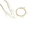 Colares pendentes Colar de corrente multicamada Link de aço inoxidável para mulheres jóias religiosas