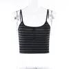 Débardeurs pour femmes Vintage Streetwear Striped Camis Femmes Dark Academia Gothic Classic Crop Tank Top Emo Alternative Y2k E-girl Rave Outfit