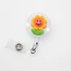 Brooches Wholesale Retractable Cute Design Resin Sunflower ID Card Badge Holder For Students