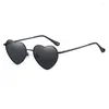 Sunglasses Fashion Heart Polarized Designer Women Metal Retro Sun Glasses UV400 Shades Eyewear
