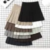 Skirts Brown Skirt Ladies Summer Apparel Women's High Waist Harajuku Korean Black Mini Pleated Dress School Girl Uniform 230520