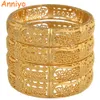 Bangles Anniyo (4st/Lot) Dubai Bangles for Women Gold Color Arab African Wedding Armband Mellanöstern smycken #110606