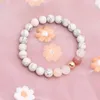 Strand 8mm Rose Quartz Howlite pärlstav armband rhodonite ädelsten stenkristallsmycken för kvinnor män läkande gåva