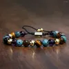 Strand Natural Stone Bracelet Crystal Bead Bangle Polished Pulsera Homme Femme Men Agates Yoga 8mm Trendy Jewelry