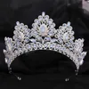 Grande opale cristal couronnes diadème Banquet diadèmes Pageant fête mariage Costume fête bijoux de cheveux