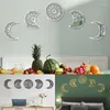 Stickers Muraux 77JB 5pcs 3D Phase de Lune Nordique Décoration de la Maison Salon Stickers Muraux