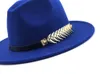 Szerokie brzegowe czapki wełna fedora czapka hawkins poczuć kapita ladies trilby chapeu feminino kobiety mężczyzn Jazz chrzestne czapki sombrero czapki