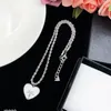 Heart Necklace Female Stainless Steel Couple Gold Chain Pendant Jewelry on the Neck Gift for Girlfriend Wedding Jewelry Accessories Valentine's Day Gift withs Box