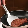 Paslanmaz çelik sığır eti kızartma kürek barbekü pizza spatulas pişirme araçları hamburger turner rahat tutamak hw0022