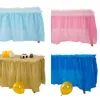 Table Skirt 1pc Disposable BPA Free Plastic Tableskirt Reusable Rectangular Tablecloth Birthday Banquet Party 230520