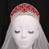 Luxury Big Rhinestone Oval Bridal Tiaras Crown Baroque Crystal Headbands Women Wedding Hair Accessories