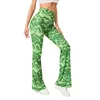 Pantalon femme Capris femme loisirs Yoga pantalon évasé Waterprint Ultra mince coupe taille haute cloche pantalon bas 230520