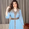 Vêtements ethniques Robe de soirée arabe Diamants Femmes Jalabiya Caftan marocain Arabe Dubai Robe saoudienne Ramadan Eid Robe de soirée musulmane Abayas